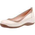 Women's Leather Wedges Casual Shoes Spring Autumn New Thick Sole Non Slip Shallow Slip On Round Toe Lightweight Work Shoes
