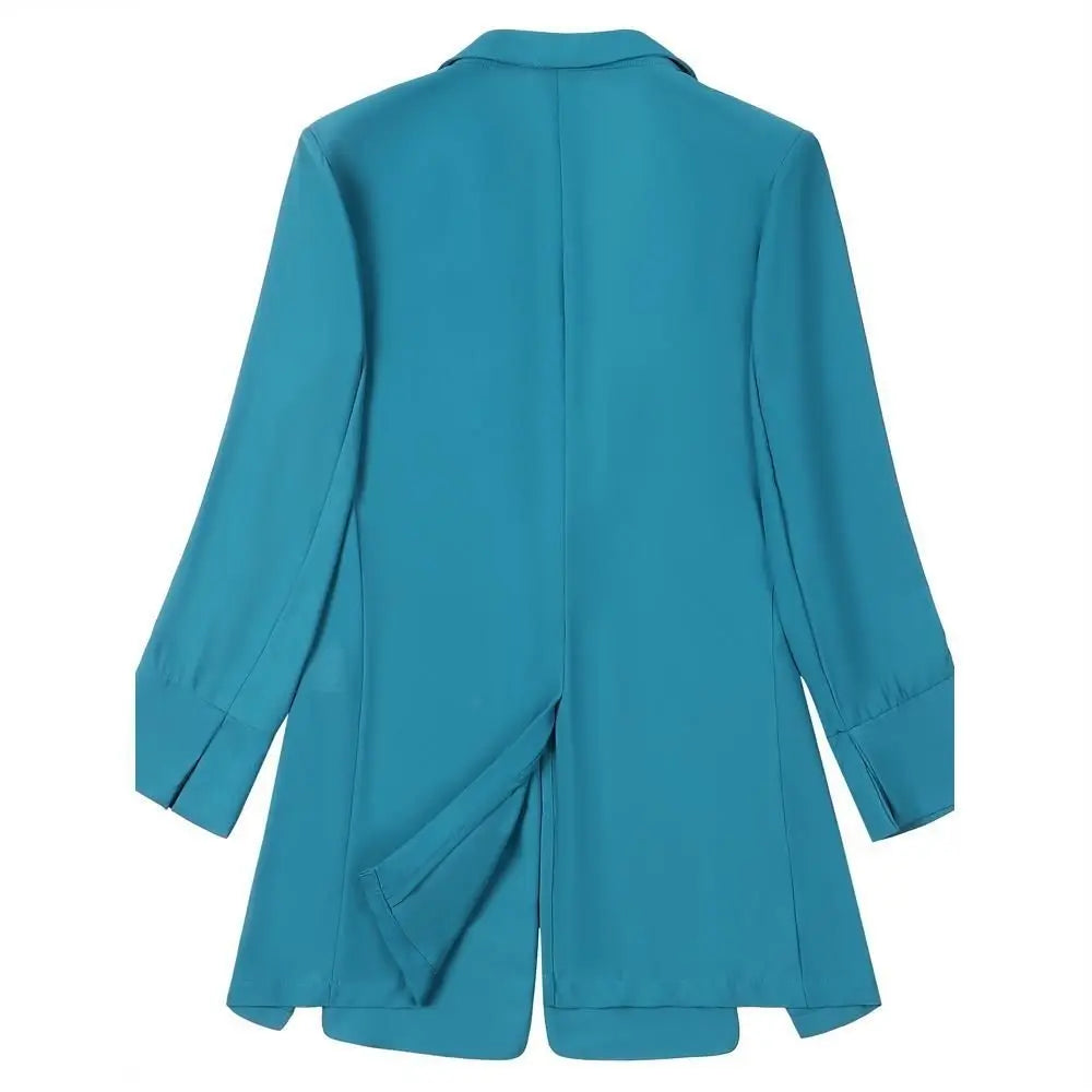 Women's Clothing Solid Long Blazers Thin Spring Summer Temperament Premium Elegant Casual Fashion Office Lady Formal Cardigan