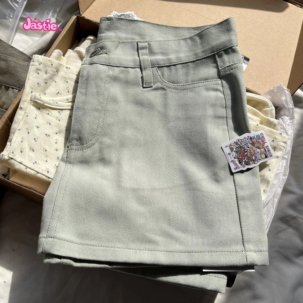 Casual Women Blue Denim Mini Skirts Summer Vintage High Waist Pockets A-line Skirts Female Y2k Streetwear Slim Bottoms 2024
