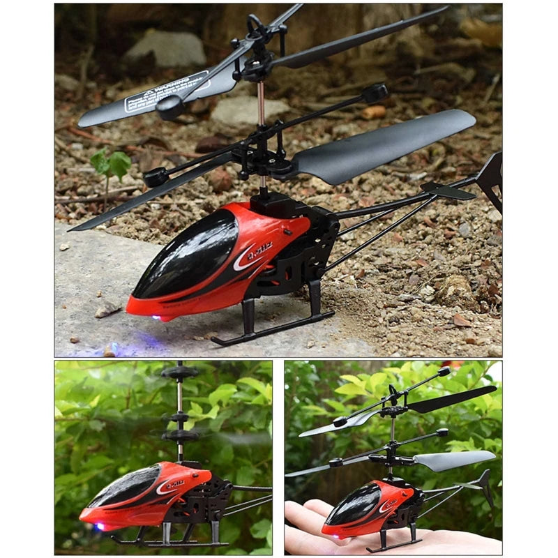 RC Helicopter Drone with Light Electric Flying Toy Radio Remote Control Aircraft Indoor Outdoor Game Model Gift Toy A2UB