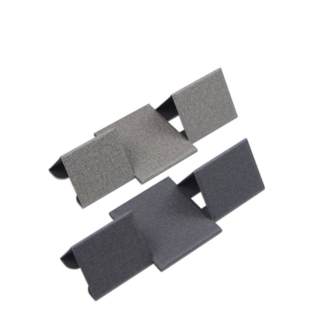 Graue, strukturierte Papierkartenhalter mit elegantem minimalistischem Design, als Bestandteil eines faltbaren Laptopständers für 12- bis 16-Zoll-Notebooks