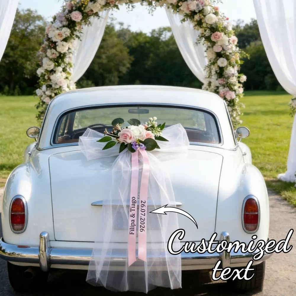 Custom Wedding Car Flowers Wedding Car Decoration Bridal Shower Personalized Car Couple Garland Wedding Custom Bows And Ribbons