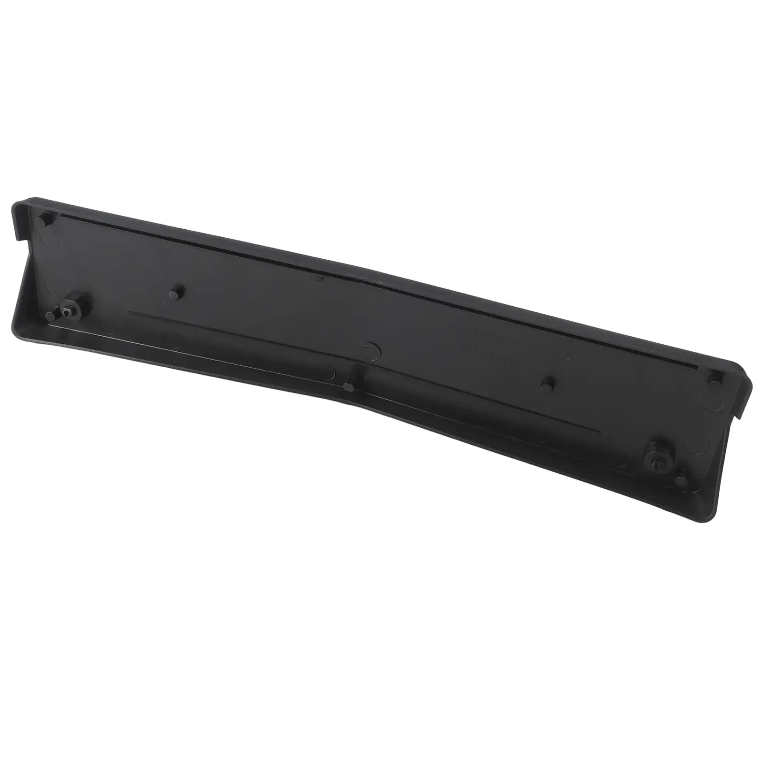 Black plastic rear bumper cover with molded mounting points and integrated trim shown from the back side for Mercedes c Class W205 front license plate mount A2058801644.