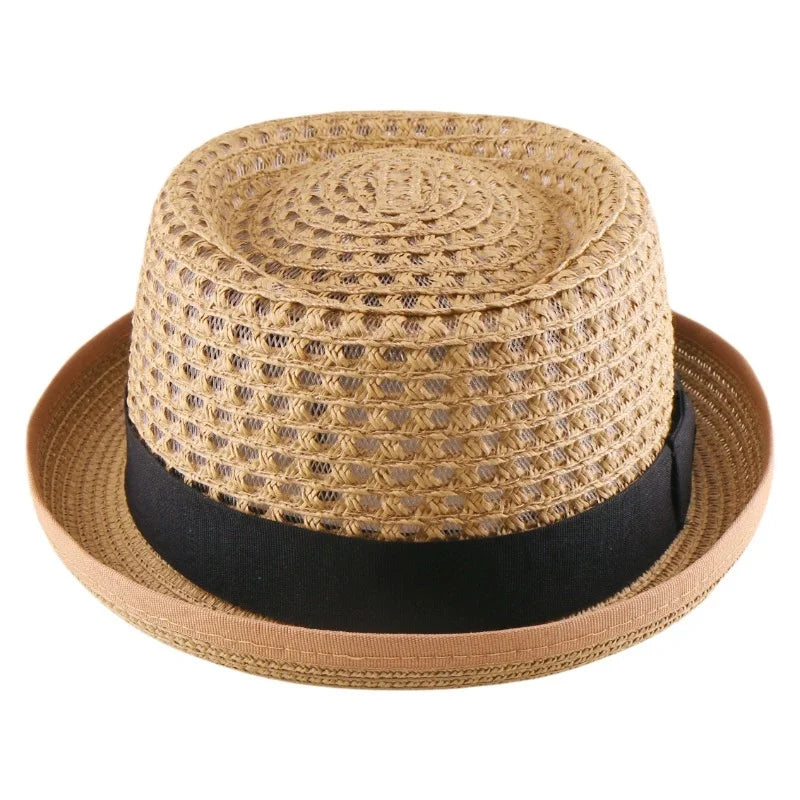 Men's and Women's Openwork Sun Hats: Floppy-brimmed, Round-crowned, Bun-style, Outdoor, Jazz-style, Versatile Gentlemen's Hats