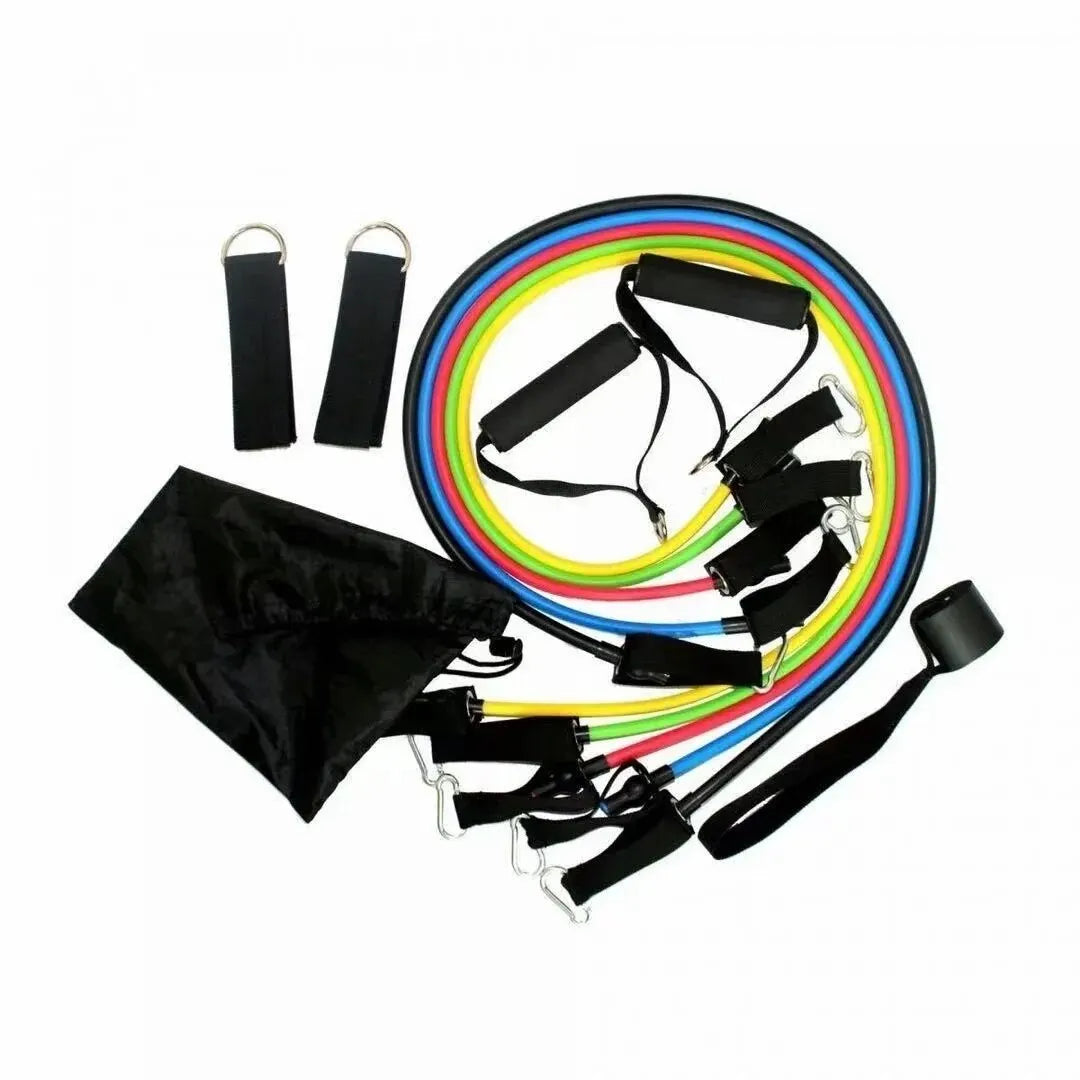 11pcs/Set Pull Rope, Resistance Bands, Portable Fitness Equipment, Ankle Strap, Chest Expander, Elastic Exercise Band