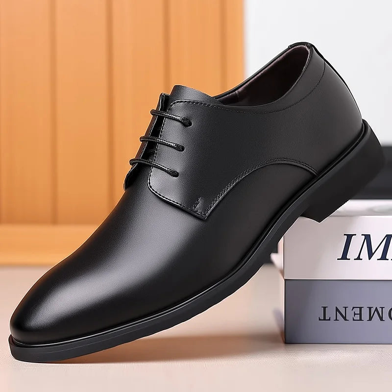 High Quality Mens Dress Shoes Fashion Pointed Toe Business Casual Shoes for Men White Leather Oxfords Shoes Zapatos De Hombre