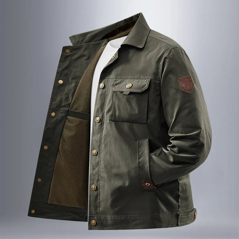 Men's Tactical Military Jacket Autumn Winter Tactical Cargo Jackets Men Casual Multiple Pockets Windproof Outdoor Workwear Coats