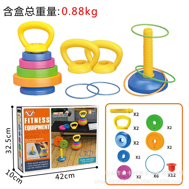 Kids Workout Equipment Adjustable Weight Toy Equipment for Children Pretend Play Exercise, Toddler Beginner Gym Fitness for Gift