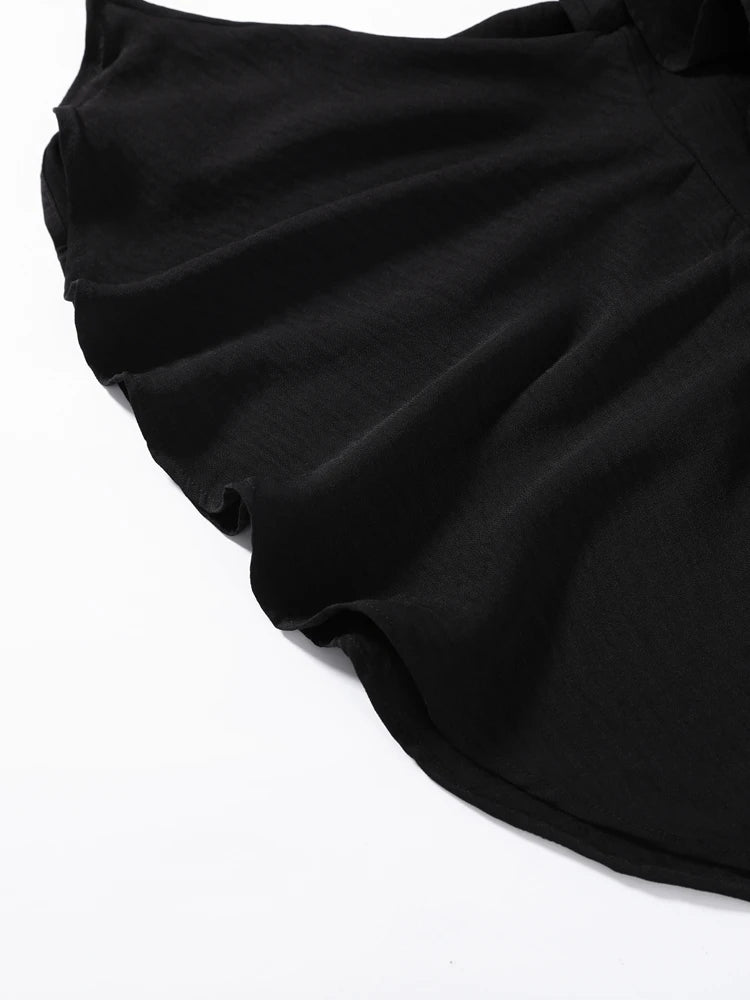 Chic Women Multi Layer Ruffle Flare Pants Wide Leg High Waist Long Trousers 2026 Autumn Lady All-matching Gothic Y2K Streetwear