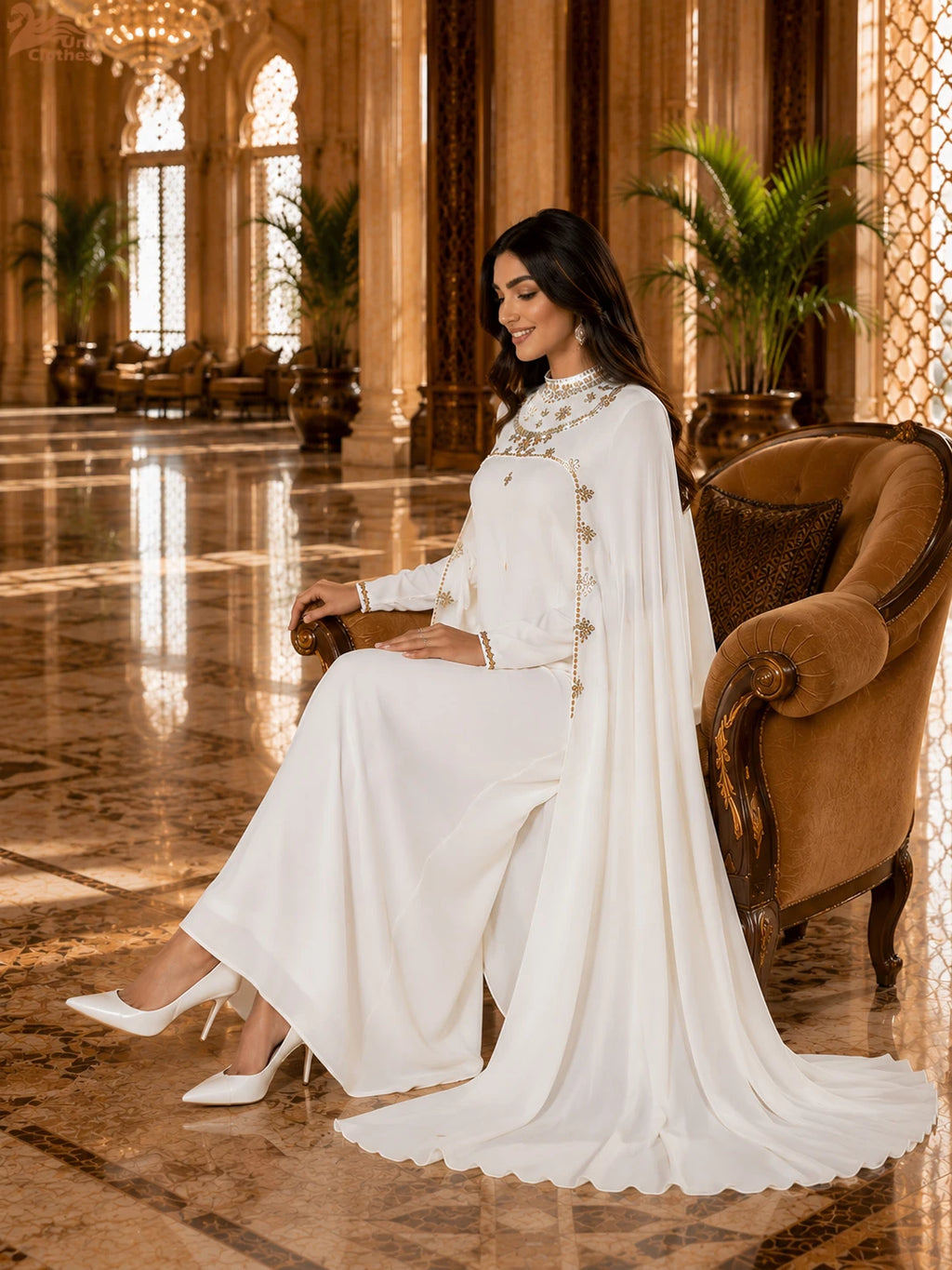 Zahraa Eid Mubarak Abaya Muslim Beading Women Long Maxi Dress Turkey Dubai Islam Party Evening Cape Ramadan Femme Jalabiya Robe