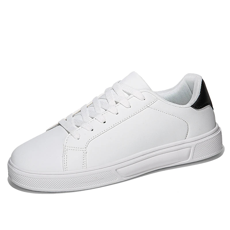 Casual Sneakers for Men and Women, Pu Leather Surface, Lightweight, Versatile, Large Size, White Casual Sports Shoes