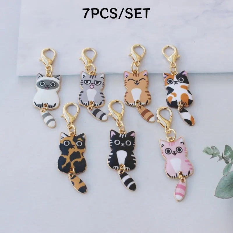 Cat Keychain, Cute Cat Charms, Accessories for Women Car Keys Purse Handbags Girls Women Gift DIY Crafts