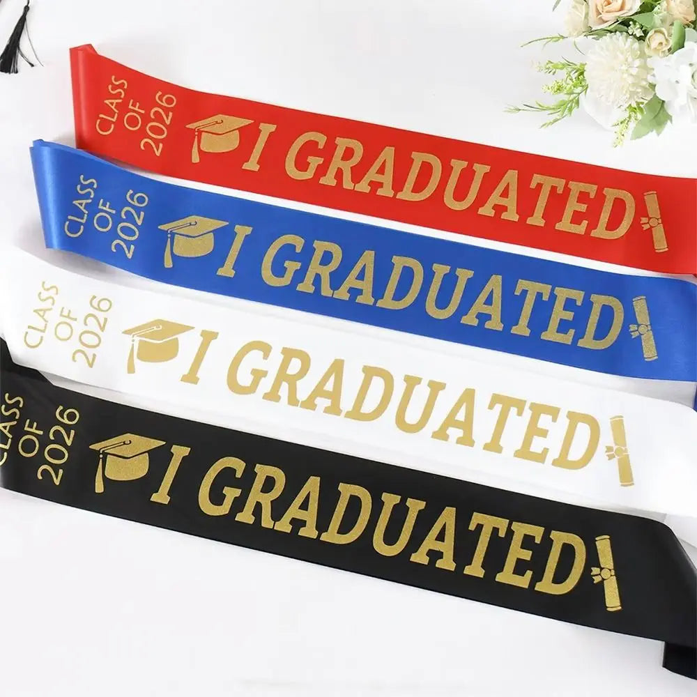 Class of 2026 Graduation Stole Sash I Graduated Happy Graduation Graduation Gown Scarf Solid Color Unisex Honor Stole Graduation