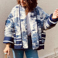 Winter Coats Women Fashion Long Sleeve Warm Jackets For Women Print Pocket Outwear Casual Cardigan 2023