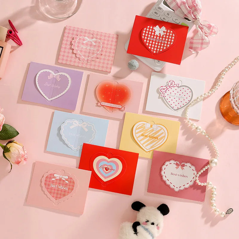 20Pc Romantic 3D Heart Postcard Folding Greeting Card Valentine's Day Gift Card Wedding Invitations Card Thank You Message Cards