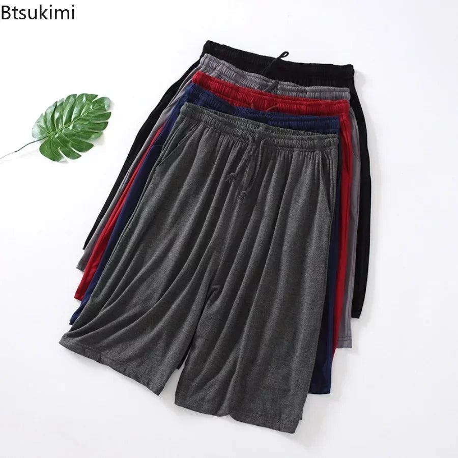 Summer New Oversized Casual Sleeping Shorts for Men Comfy Soft Modal Cotton Pajama Shorts Men Lounge Homewear Beach Short Pants