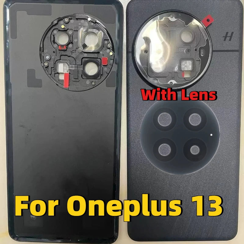 A+++ For OnePlus 13 13T 13S Battery Back Cover Housing Door Rear Case Lid Phone Shell with Adhesive + Camera Frame Lens