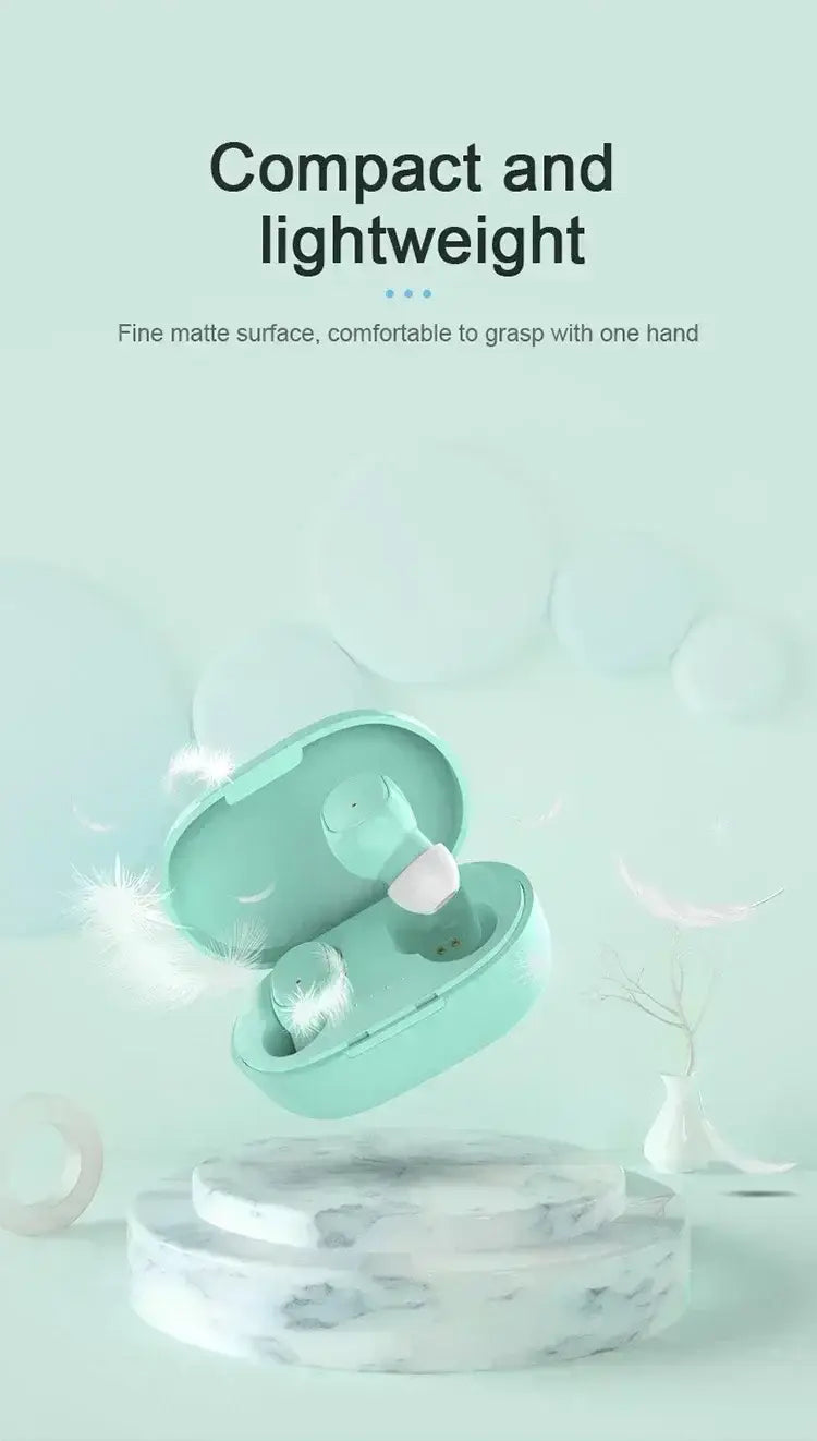 mint green matte finish bluetooth 5.3 tws wireless earbuds with polymer lithium battery in a matching 280mah charging box