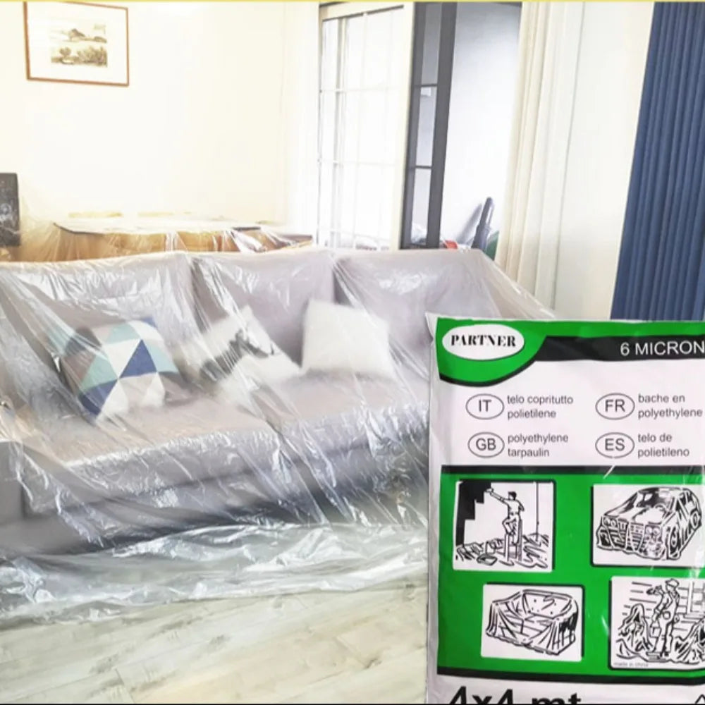 Plastic Waterproof Dust Cover Transparent Furniture Protection Masking Film Disposable Dustproof Protective Film Living Room