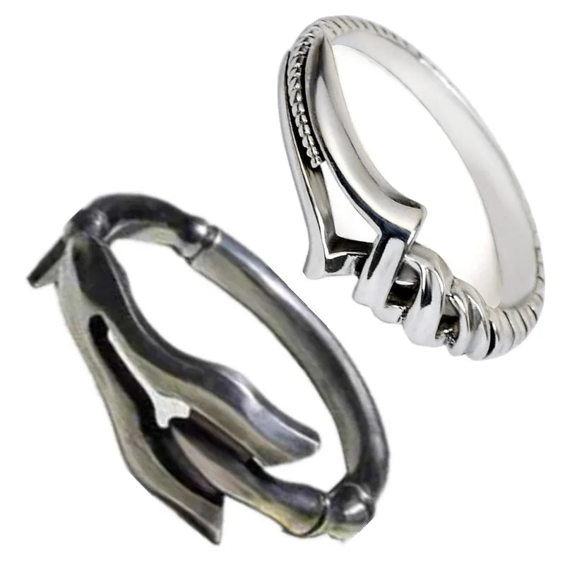 Anime Spear of Longinus Cosplay Prop Silver Color Ring Metal Adjustable Unisex Rings