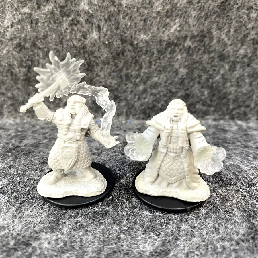 Lot Skeletons Dragonborn Fighter Orc Barbarian Paladin Dwarf Fighter Warlock Miniatures Nolzur's Miniatures Board Game Models