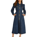 2026 Women's Fashionable Double-Breasted Denim Dress Short-Sleeved Casual Waist Belted New Style