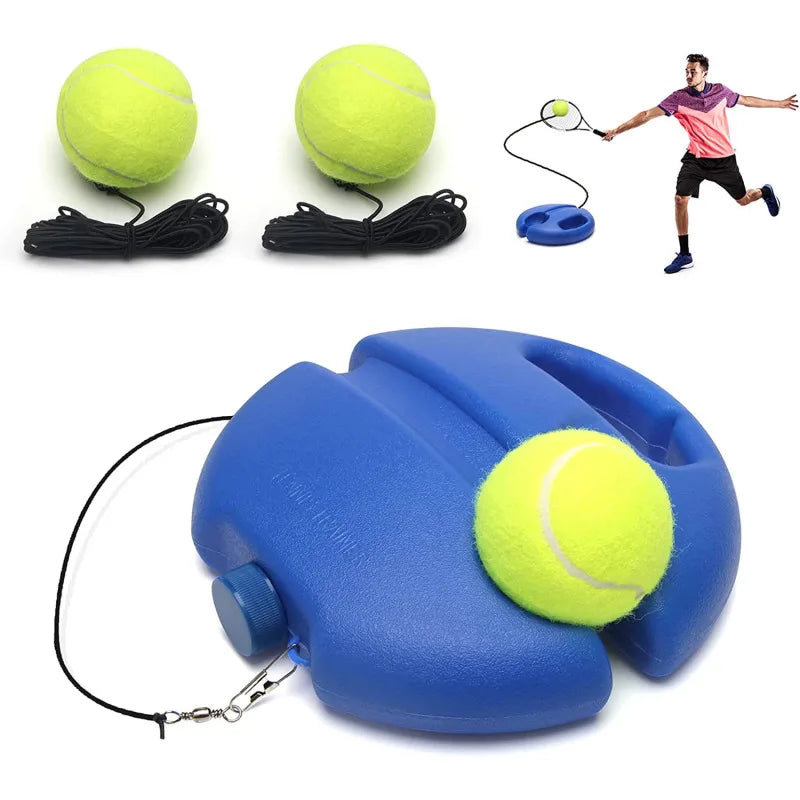 Indoor Outdoor Sports Self Training Tennis With Stable Base High Elastic Rebound Rope Durable Portable Tennis Practice Trainer