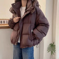 Women's Hooded down Jacket 2025 Autumn Winter Collection Warm Casual Parka Loose Fit Cotton Padded Bigger Size Available