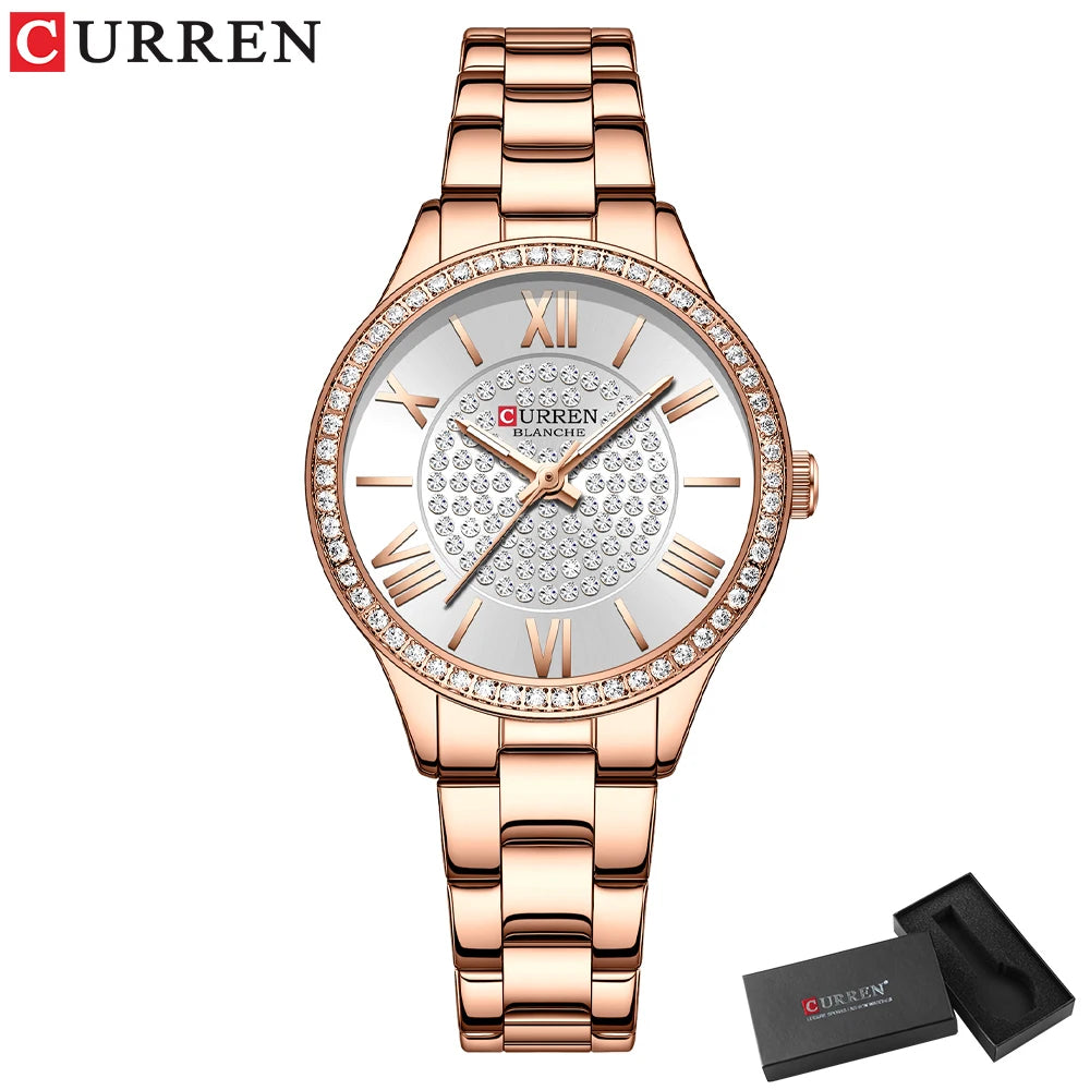 CURREN 9084 Women Watches Luxury Fashion Quartz Ladies WristWatch Stainless Steel Waterproof Girls Clock Gift Relogio Feminino