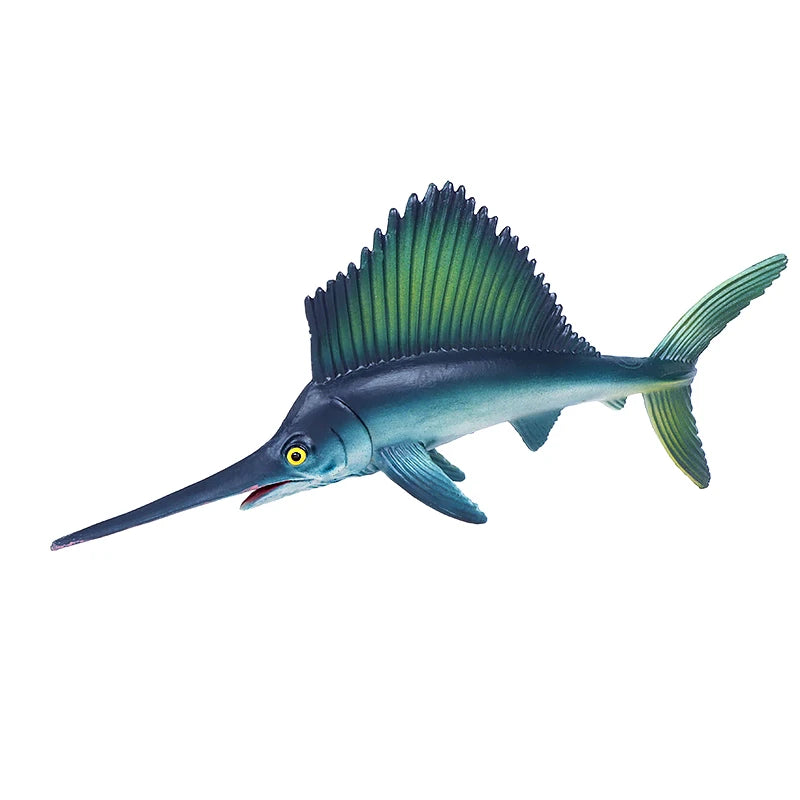 Sea Animal Worldl animal figurines Sailfish Mode Cake Toppers Desktop Decoration Imitation Ornament Party Favors Toys