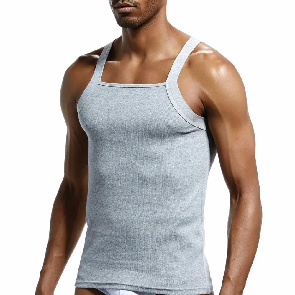 Men's Fashion Vest Home Sleep Casual Men Colete Cotton Tank Top  Solid Cotton Tank Tee Gay  Sexy Top Clothes Sleeveless Garment