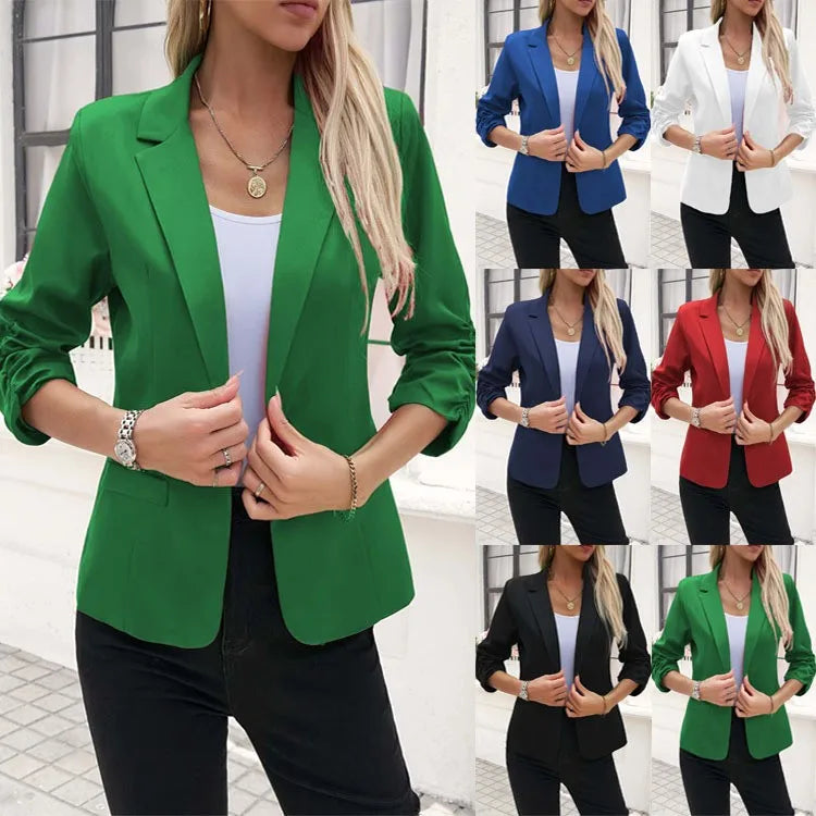 2026 new European and American women's suit jacket formal wear three-quarter sleeve suit jacket