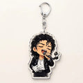 for MJ Popular Cute Singer Chibis Keychains for Accessories Great Classic Rock Legend Music Keyrings Jewelry Fans Friends Gifts