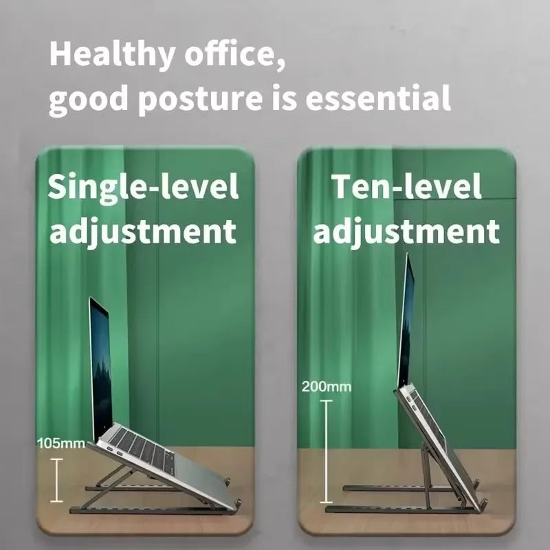 Laptop Holder Stand Adjustable Foldable Portable for Notebook Computer Bracket Lifting Cooling Holder Non-slip ﻿