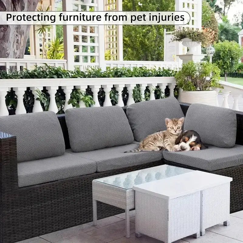 Outdoor Stretch Patio Sofa Cushion Covers Protector Stretch Removable Sofa Slipcover for Bedroom Office Living Room