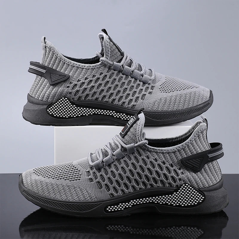 Men's Casual Sneakers with Breathable Mesh Slip-On Design - Durable Soles, Mid-Top Design Suitable for Hiking, Outdoor Activities, and Everyday Wear. Comfortable Shoes for Spring, Summer, and Autumn. Casual Sneakers for Home