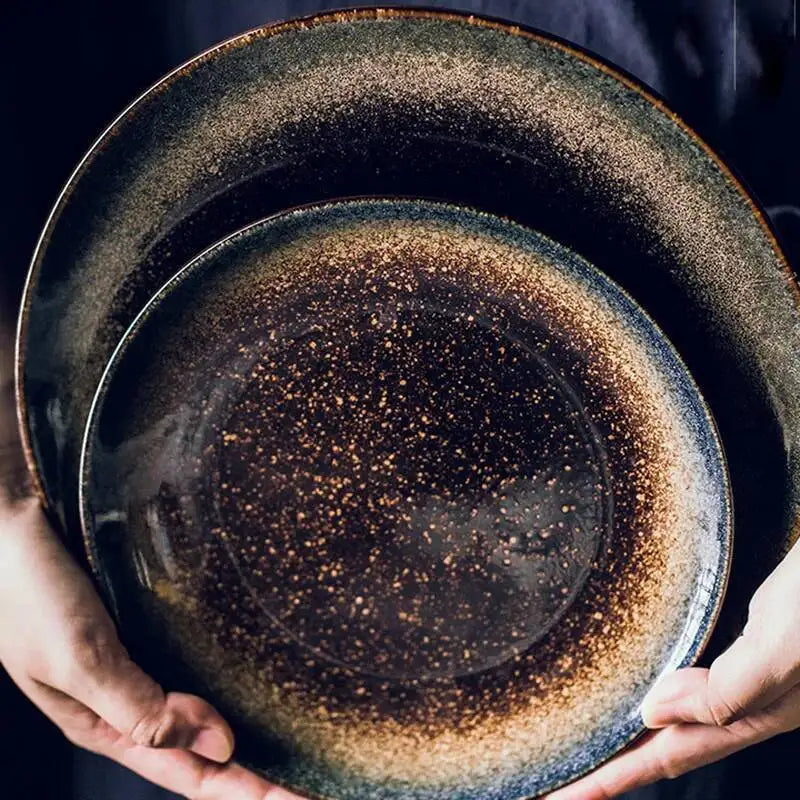 Japanese Ceramic Serving Dinner Plate Western Steak Dishes Trays Tableware Breakfast Dinnerware