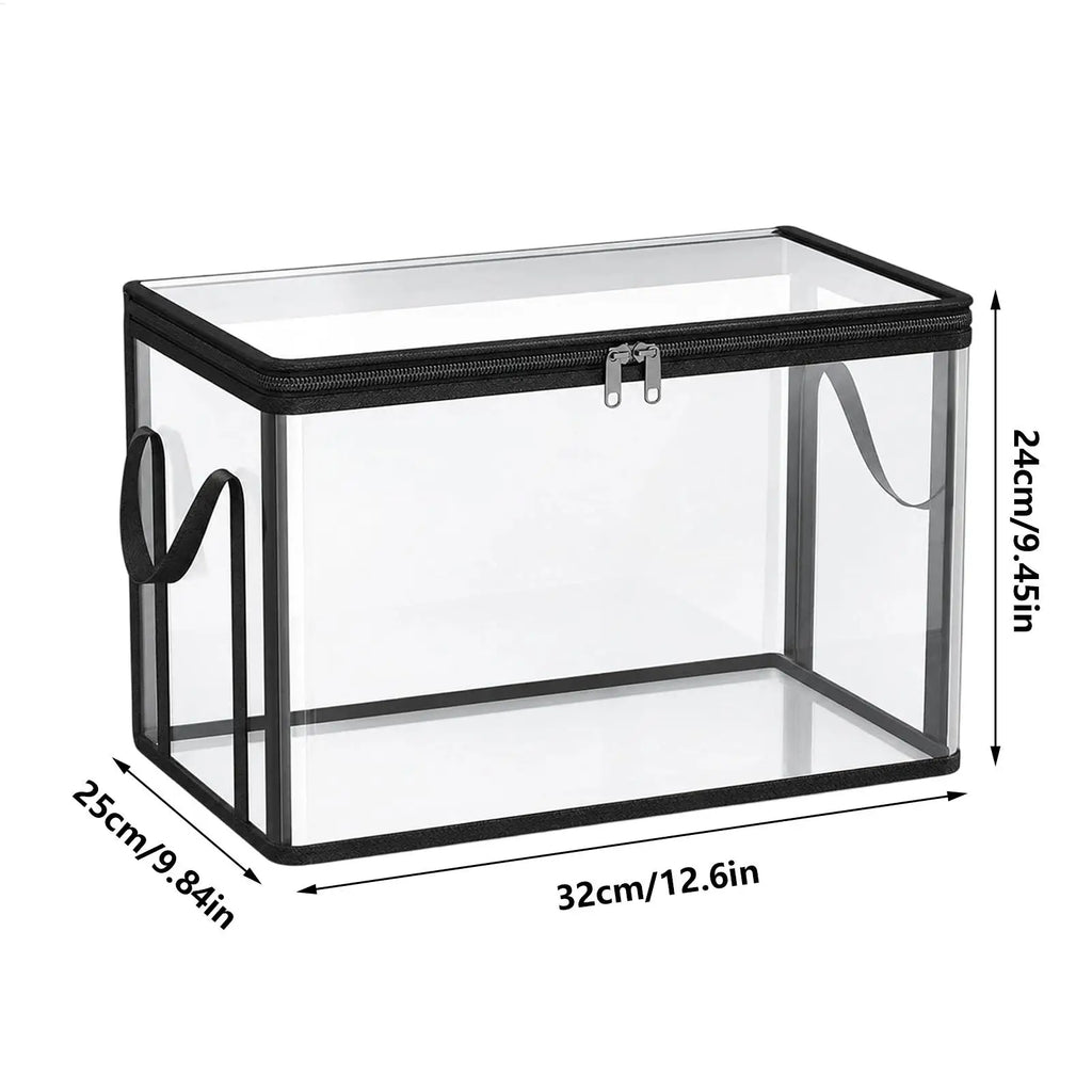Book Storage Box Clear Stackable Large Capacity Book Storage Containers Organization Bins for Toy Snack Bedding Clothes Home