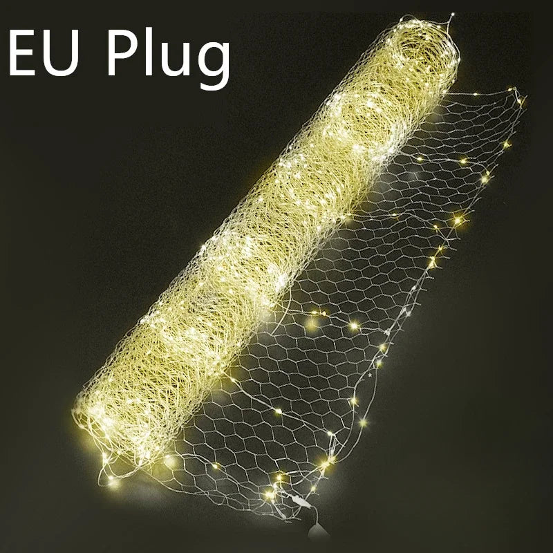 Wedding LED Decorative Light String DIY Atmosphere Light Festival Party Christmas Decoration Starry Sky Mesh Light Shaped Lamp
