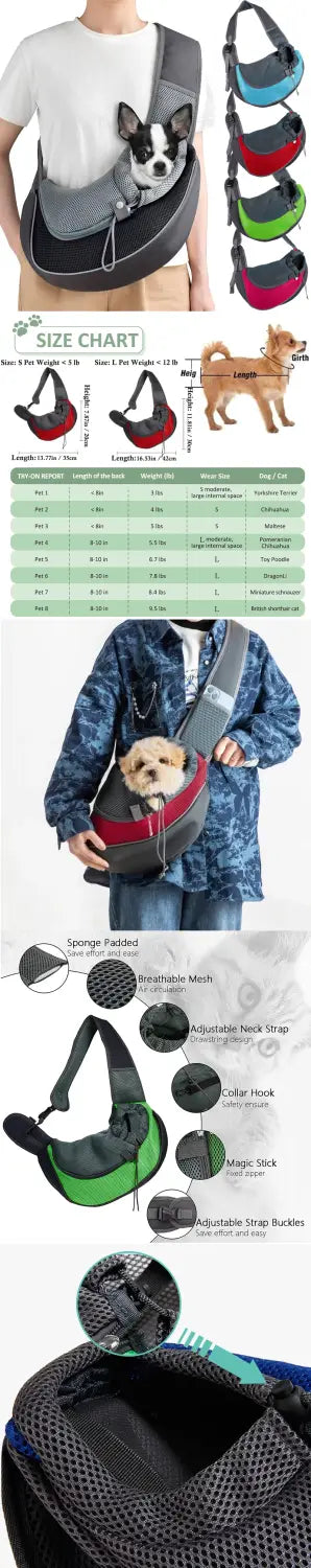 Mochila portamascotas pequeña de malla negra y gris para viajar, con correas ajustables y un interior acolchado para mascotas pequeñas.