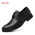 Elevator Dress Shoes Soft Sole Trendy Leather Shoes Business Formal British Style Wear Resistant Casual Shoes Simple Fashion
