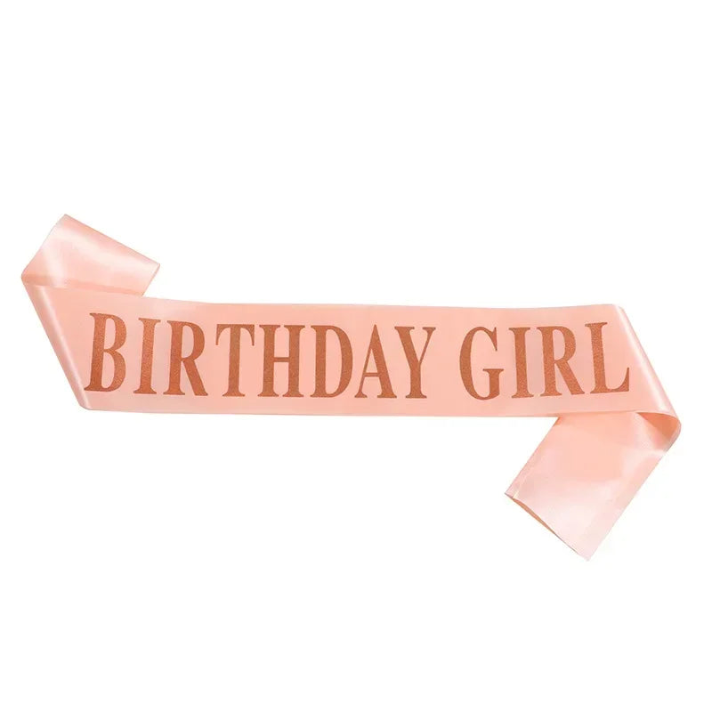 Birthday Crowns for Women Girl Sash Tiara Princess Rhinestone Girl Headband Gifts Happy Birthday Accessories Wedding Festival
