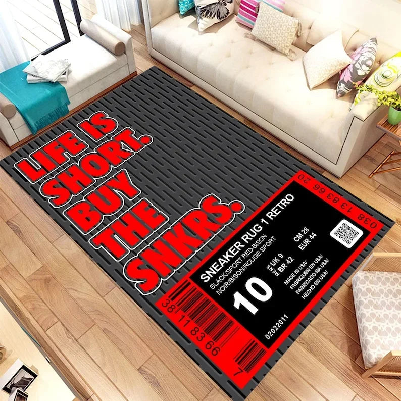 Sneaker Rug Bedroom Decor Carpets Leisure Area Carpet Sofa Soft Floor Mat Bedside Non-slip Rugs Doormat Birthday Gift for Him