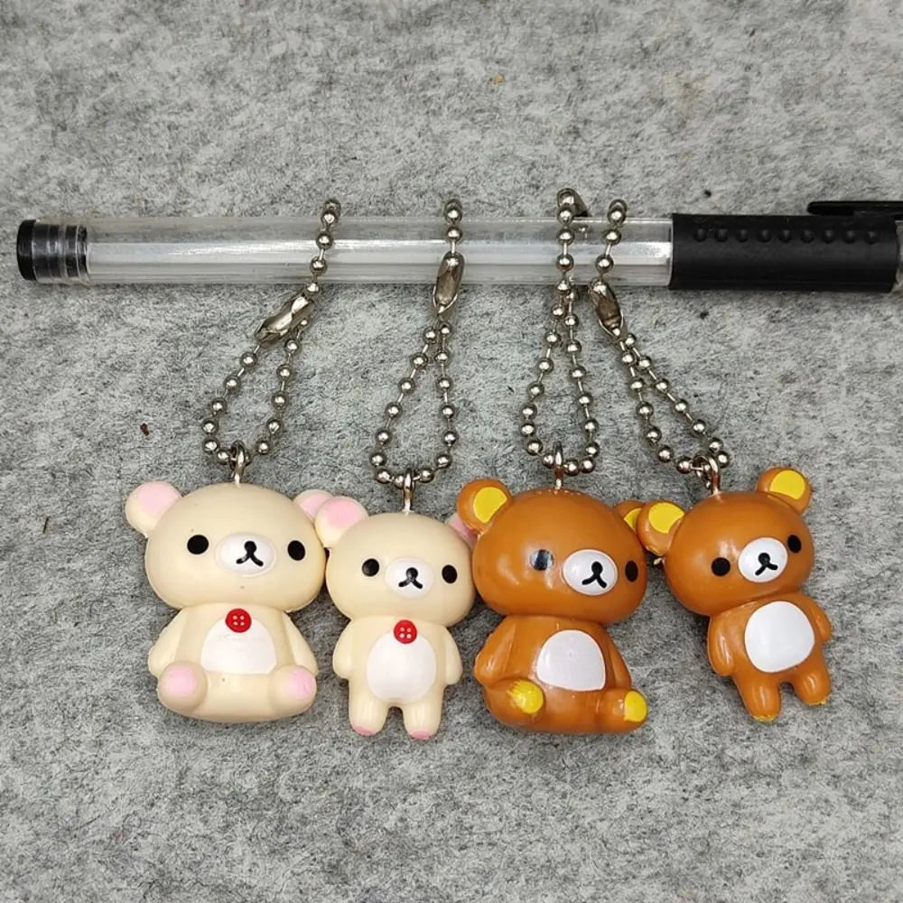 New Kawaii Style Rilakkuma Key Chain Mini DIY Pendant Decor Couple Design Cute Necklace Accessories