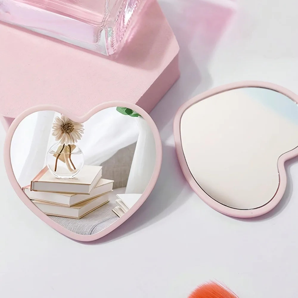 36Pcs/12sets Bridal Shower Favors - Pink Heart Mirrors with Thank You Cards & Tulle Bags for Bridesmaid & Wedding Favors