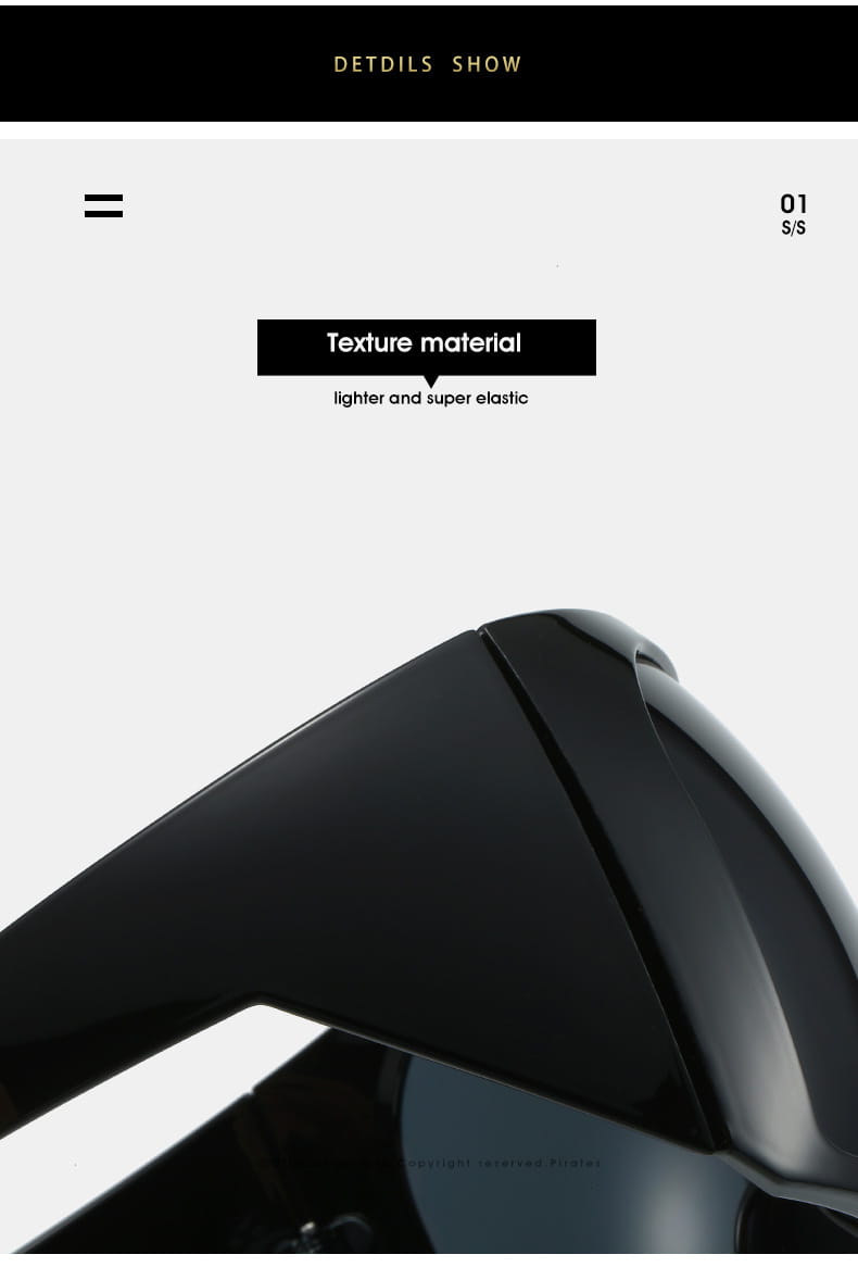 Futuristische Schild-Sonnenbrille für Herren UV400 in Schwarz mit einem schlanken, modernen Design, schwarzem glänzendem Finish und leichtem, superelastischem Material.