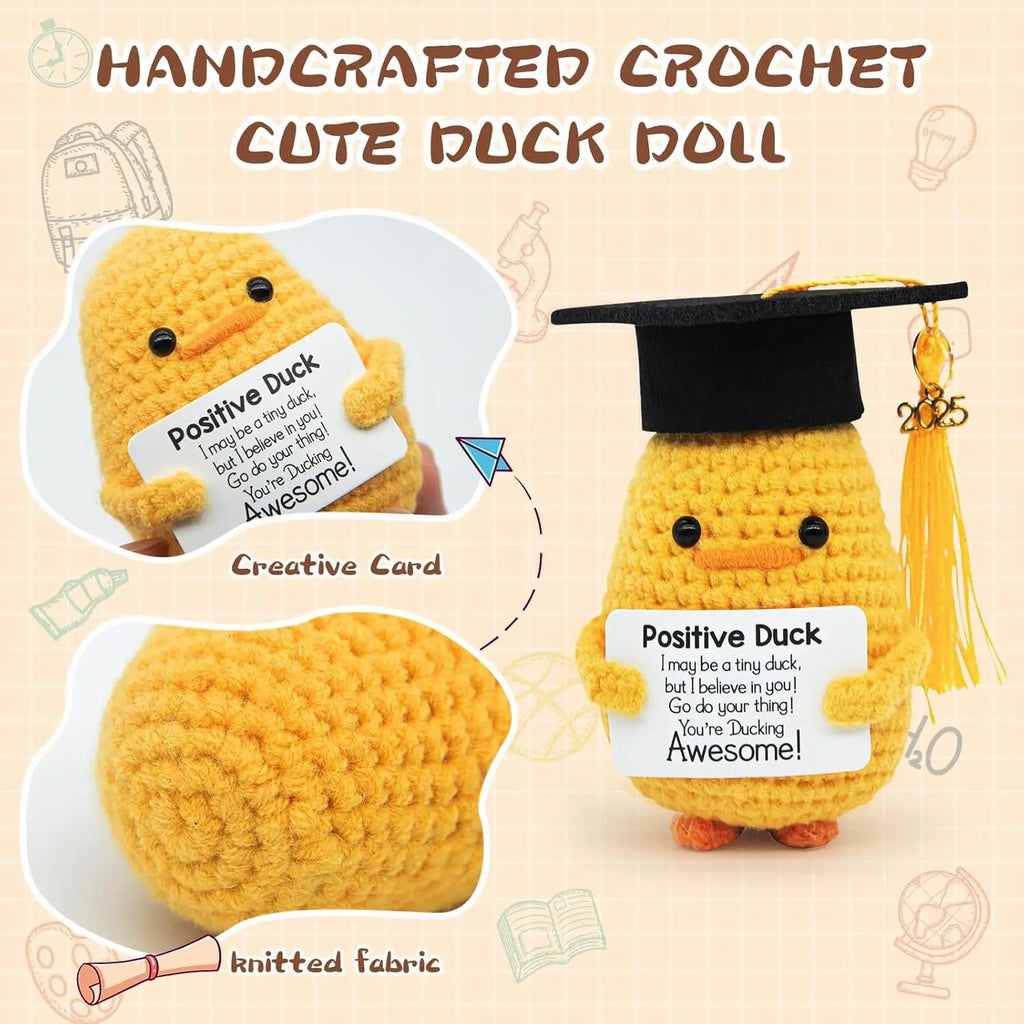 Graduation Gifts for 2025 - Inspirational Positive Duck with Cap and Greeting Card Funny Pickle for Her Girls Him Boys School
