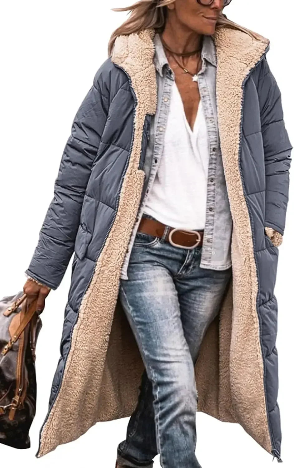 Women's 2024 Winter Fashion Clothes Oversized Shearling Fleece Long Coats Jackets