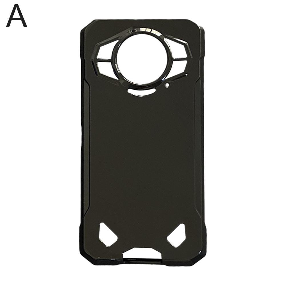 Funda para teléfono Doogee S200 5G negra blindada y resistente, con diseño angular y recorte circular para la cámara, mostrada desde la parte posterior