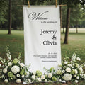 Custom Fabric Wedding Welcome Sign Personalized Welcome Banners for Wedding Engagement Bridal Shower Party Outdoor Decor